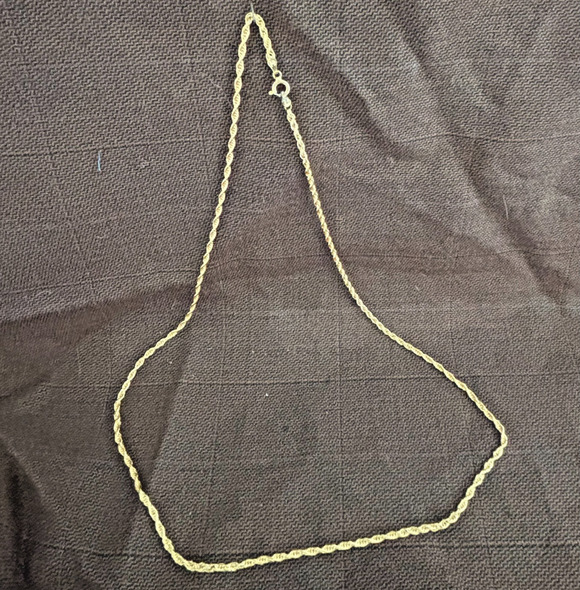 Milor Jewelry - Milor 925 Italy Gold Bonded Sterling Silver Rope Chain Necklace 24"